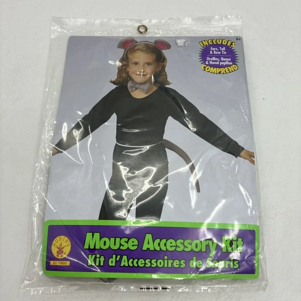 Rubies Kids One Size Mouse Accessories Ears Tail Bow Tie Costume Set - Picture 2 of 7